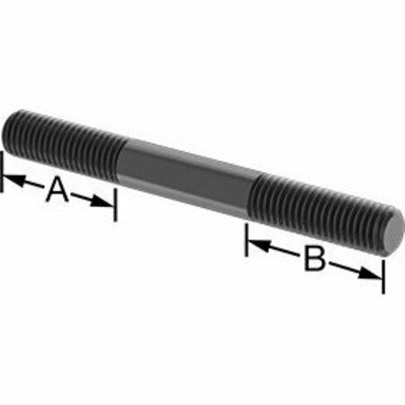 BSC PREFERRED Black-Oxide Steel Threaded on Both End Stud M10 x 1.5 mm Thread 31 mm Thread Lengths 95 mm Long 93275A042